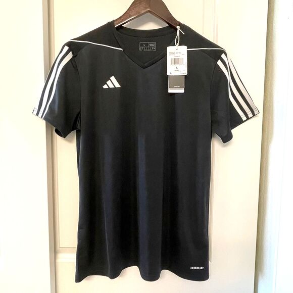 NWT Adidas Womens Tiro 23 Black Sports Training Shirt Tshirt Tee Jersey Size L - Picture 3 of 10